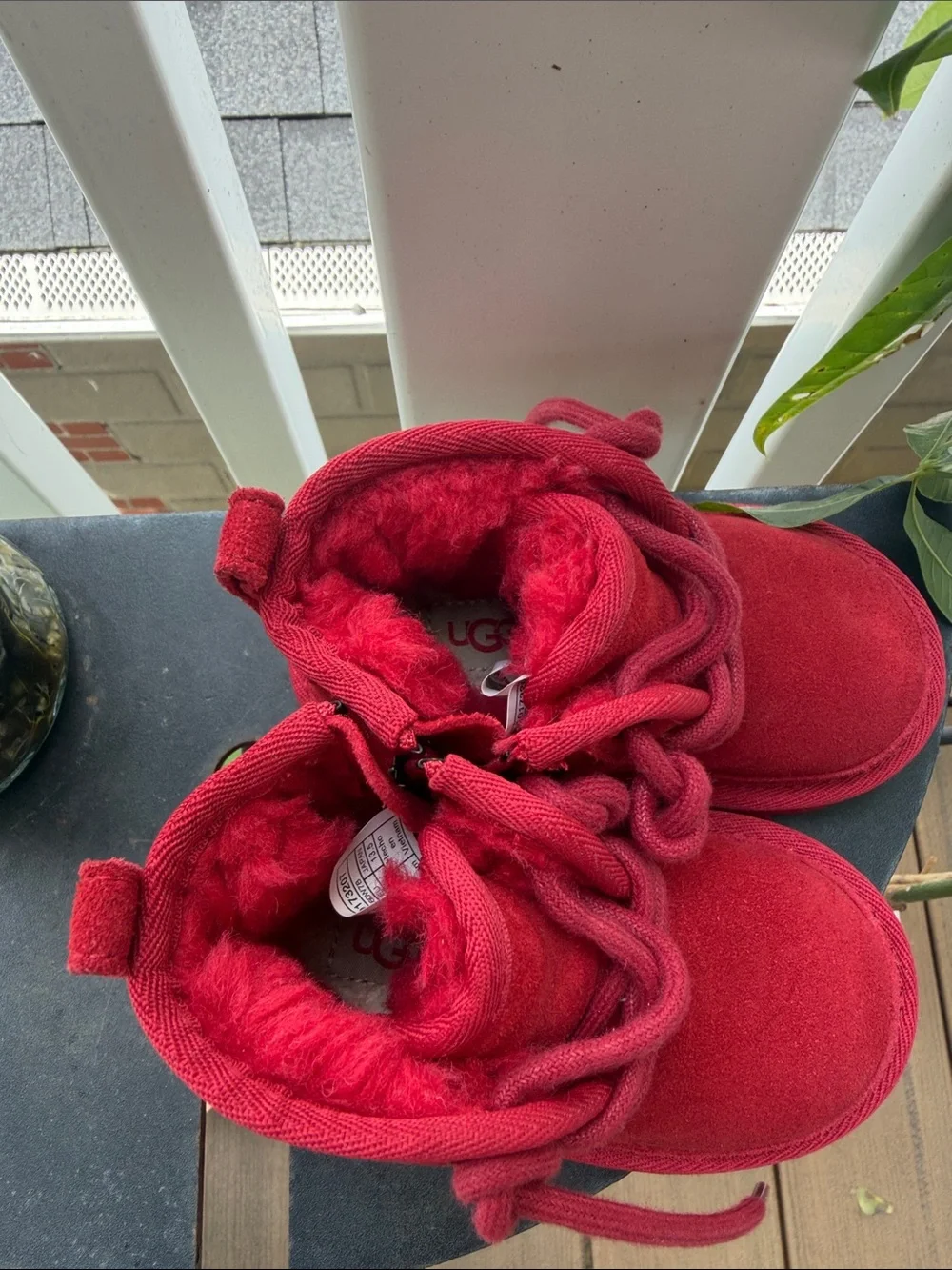 UGG Red Toddler Lace-Up Booties